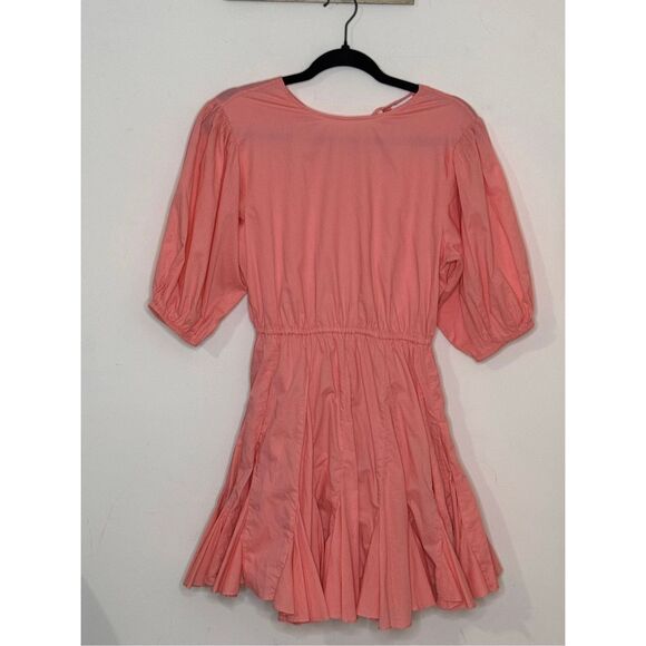 RHODE Molly Open-Back Godet Dress Pink Peach Small - Picture 3 of 8